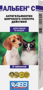 Альбен С для собак и кошек (АгроВетЗащита), упак. 6 вкладок
